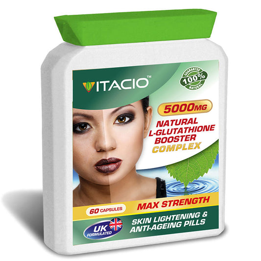 Natural L-Glutathione Booster 10:1 Complex 5000mg Natural Skin Lightening and Anti-Ageing Pills