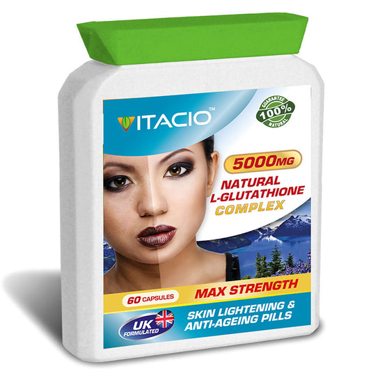 Natural L-Glutathione 10:1 Extract Complex 5000mg Natural Skin Lightening and Anti-Ageing Pills