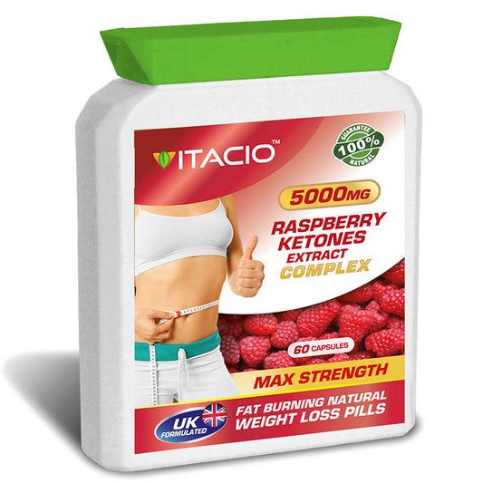 Raspberry Ketones 10:1 Extract Complex 5000mg Fat Burning Weight Loss Pills